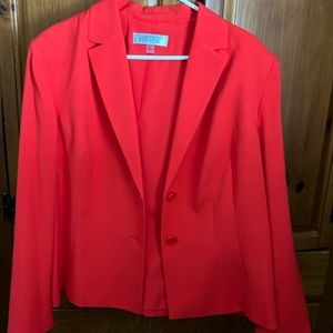 Bright orange red three seasons blazer